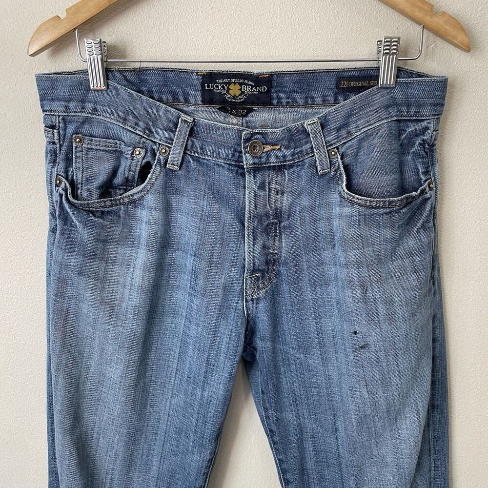 Lucky Brand Mens 221 Original Straight Jeans 32x32 5-Pocket Medium Wash Jeans - Picture 9 of 12